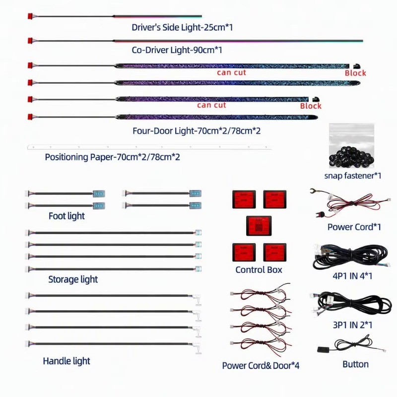 Car Ambient Lighting Kit 18 in - đánh giá và giá Door Handle