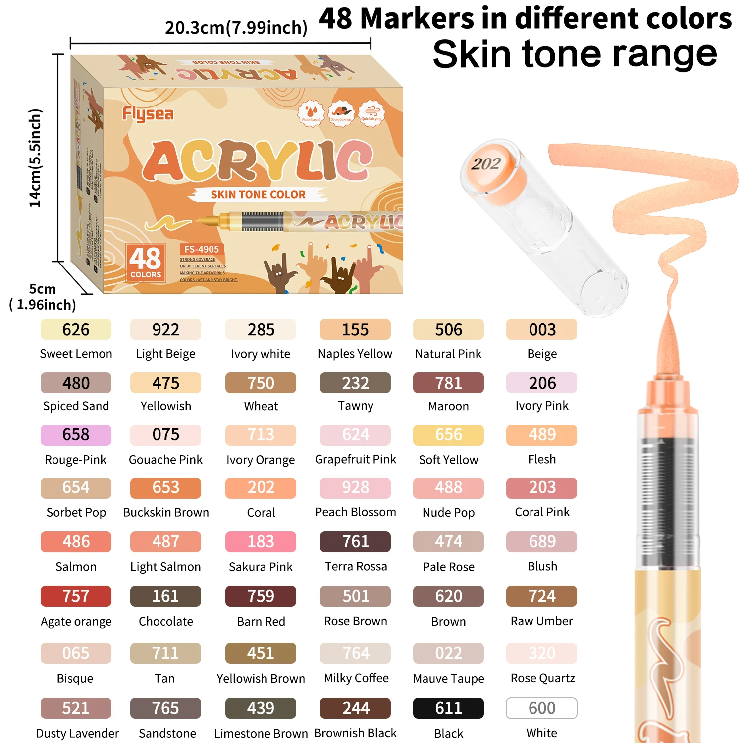 12-72 Skin Tone Art Markers So - đánh giá và giá Paint Brush