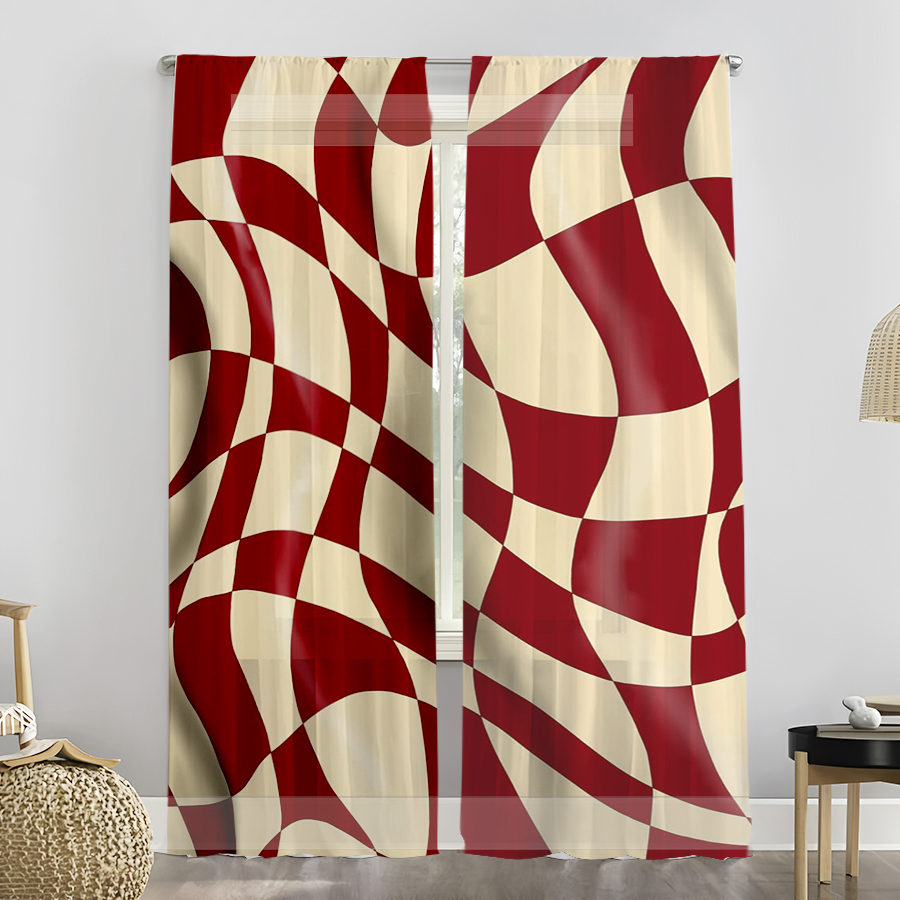 2PCS Sheer Curtains, Wine Red  - đánh giá và giá Curtain Rods
