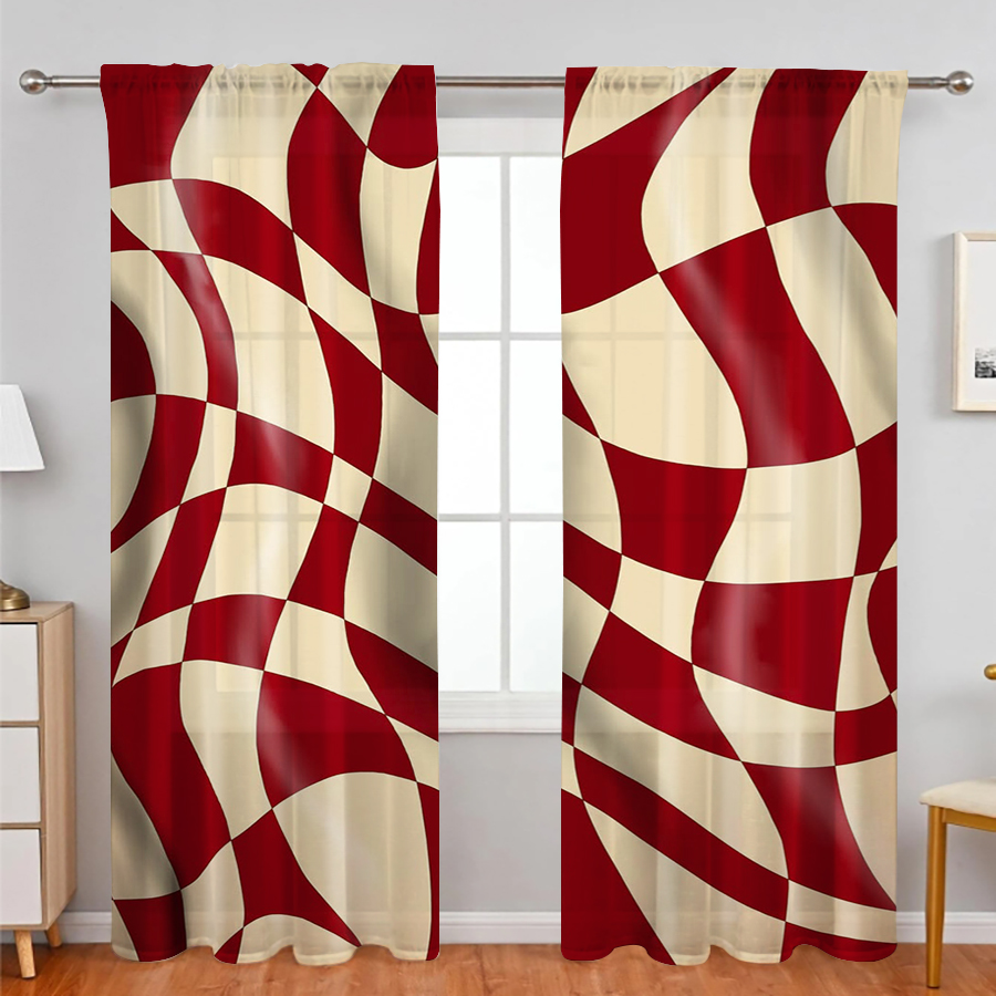 2PCS Sheer Curtains, Wine Red  - đánh giá và giá Curtain Rods