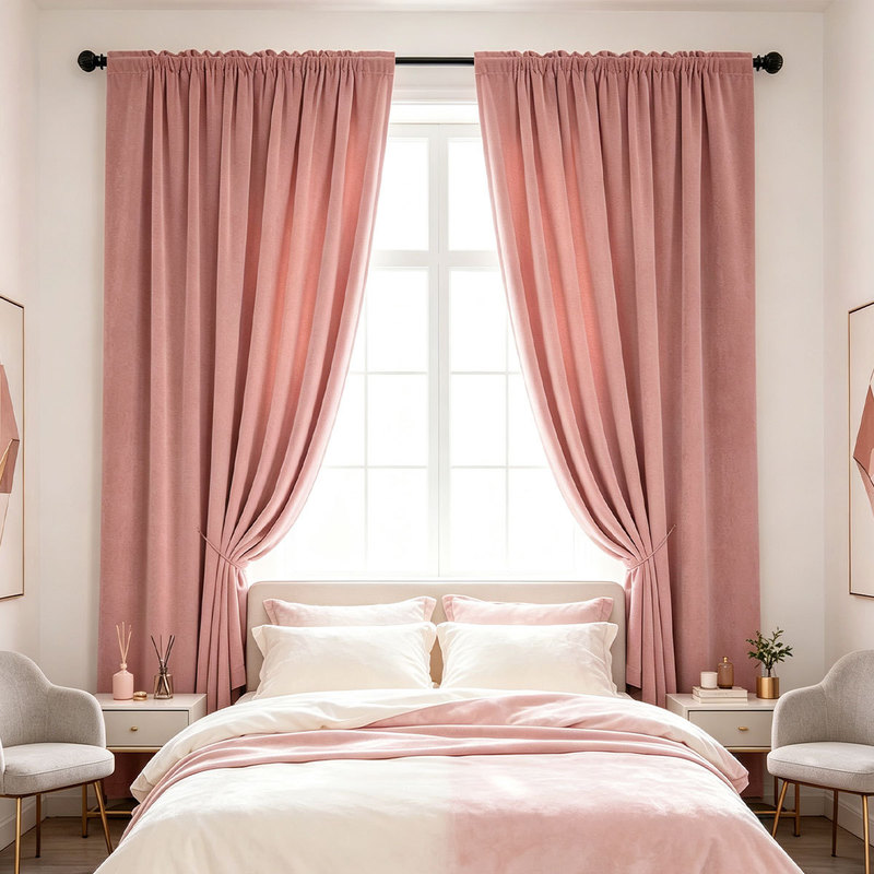 2pcs Solid Velvet Rod Pocket C - đánh giá và giá Curtain Rods