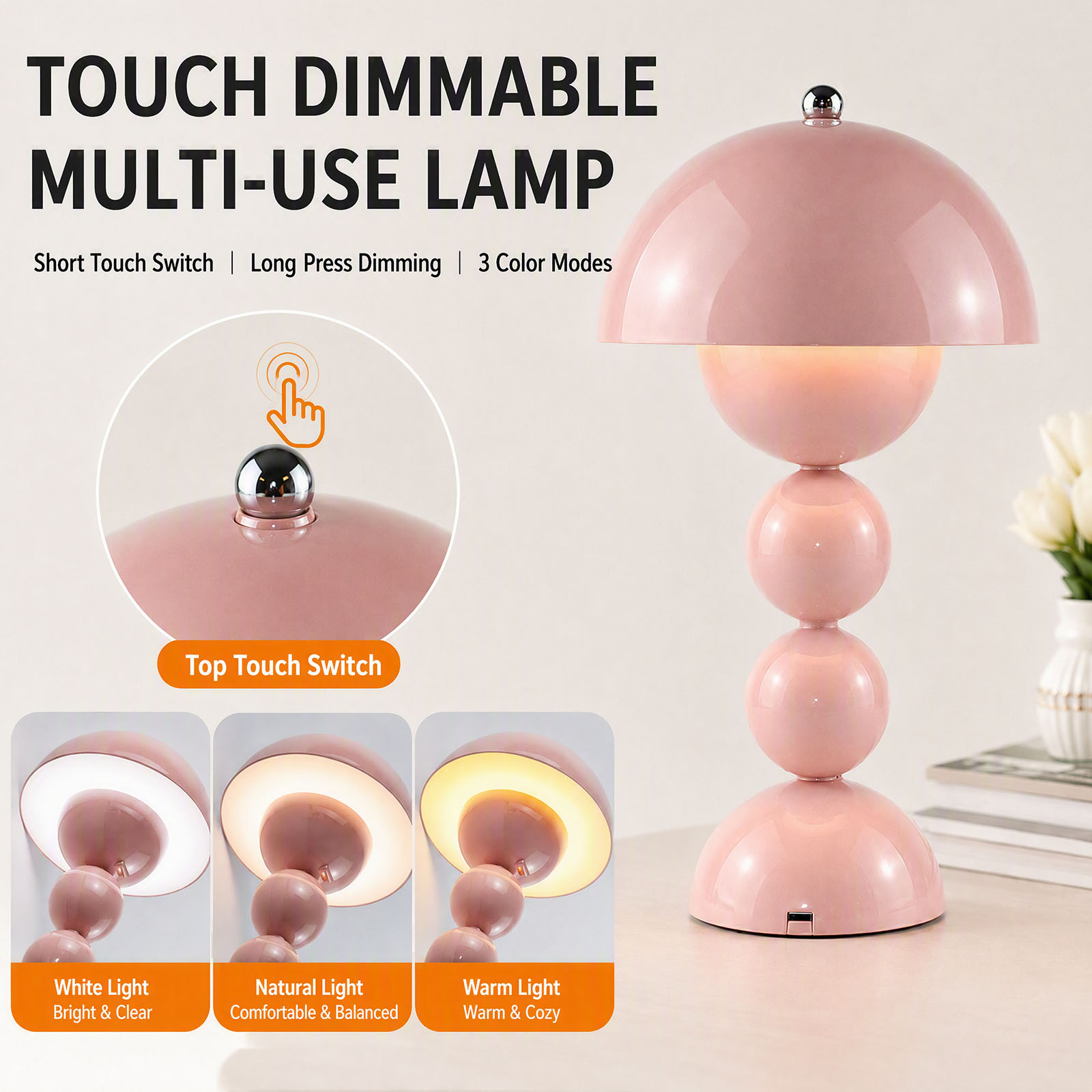 USB Mushroom Bud LED Table Lam - đánh giá và giá Light Switch