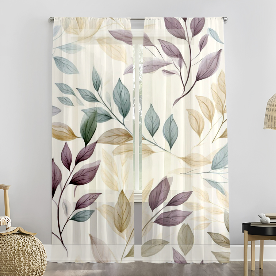 2PCS Sheer Curtains, Purple Bl - đánh giá và giá Curtain Rods